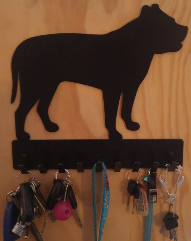 Eboy Steel Pitbull Key Rack or Leash Hanger - 9 Hooks - Black