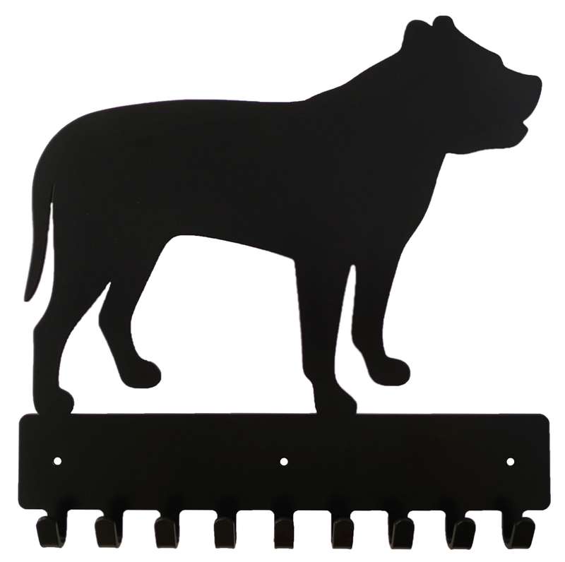 Eboy Steel Pitbull Key Rack or Leash Hanger - 9 Hooks - Black