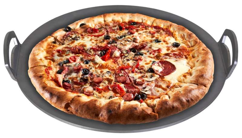 Eboy Steel Pizza Baking Sheet - 33 cm Round with Handles - Stainless Steel