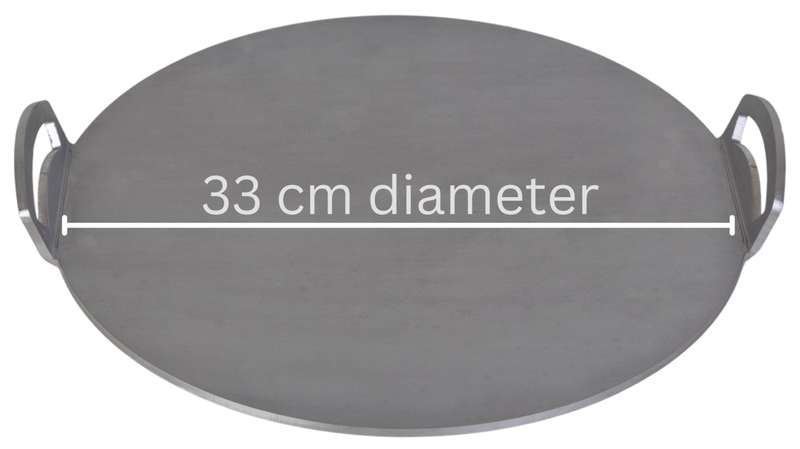 Eboy Steel Pizza Baking Sheet - 33 cm Round with Handles - Stainless Steel