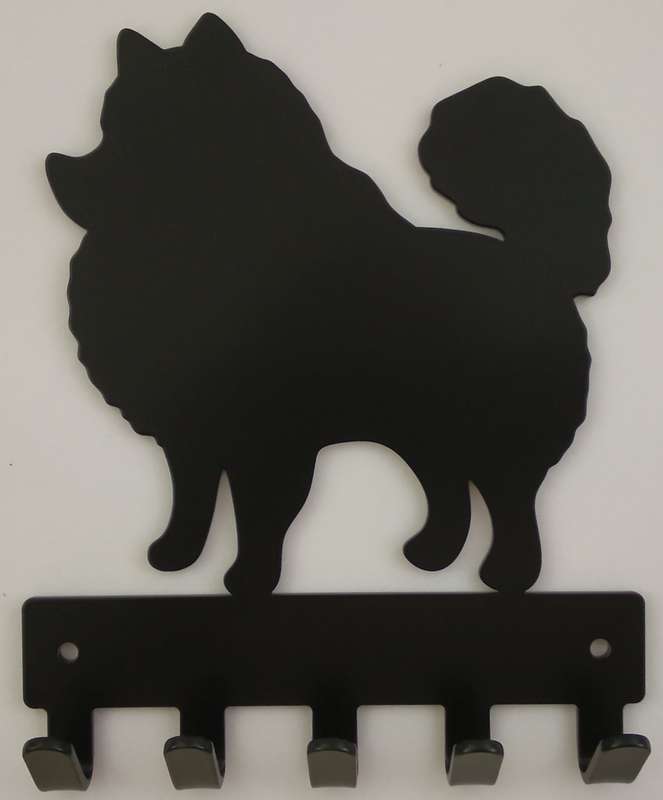 Eboy Steel Pomeranian Key Rack or Leash Hanger - 5 Hooks - Black