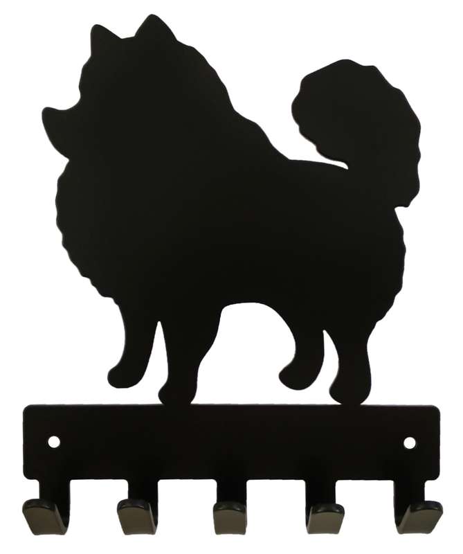 Eboy Steel Pomeranian Key Rack or Leash Hanger - 5 Hooks - Black