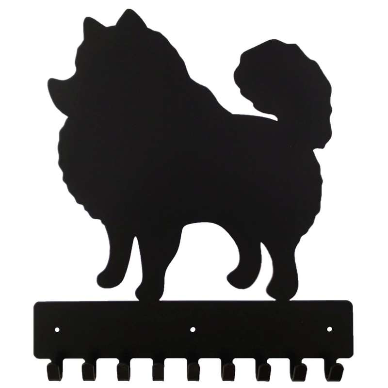 Eboy Steel Pomeranian Key Rack or Leash Hanger - 9 Hooks - Black