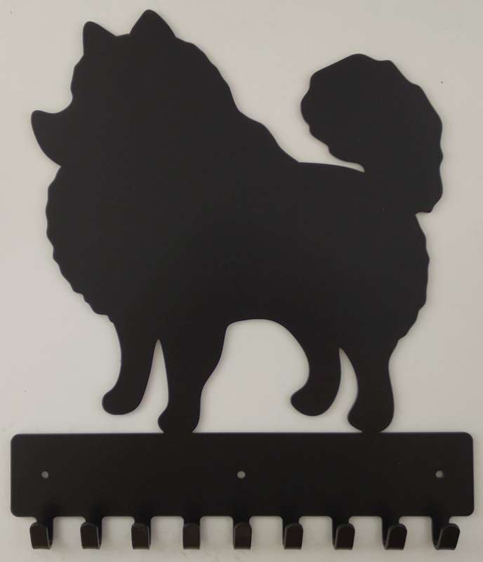 Eboy Steel Pomeranian Key Rack or Leash Hanger - 9 Hooks - Black