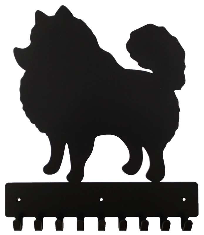Eboy Steel Pomeranian Key Rack or Leash Hanger - 9 Hooks - Black
