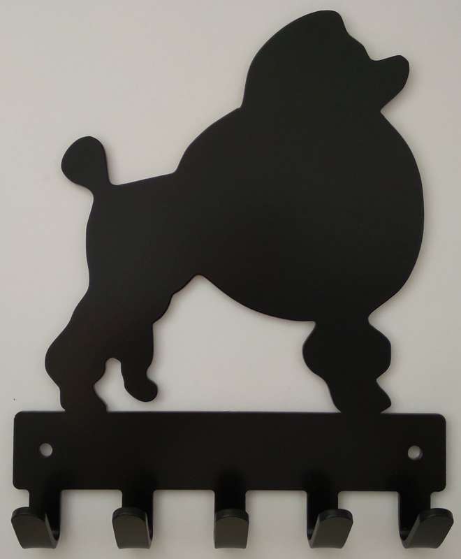 Eboy Steel Poodle Key Rack or Leash Hanger - 5 Hooks - Black