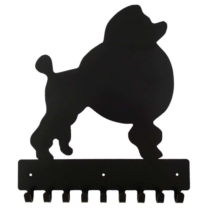Eboy Steel Poodle Key Rack or Leash Hanger - 9 Hooks - Black