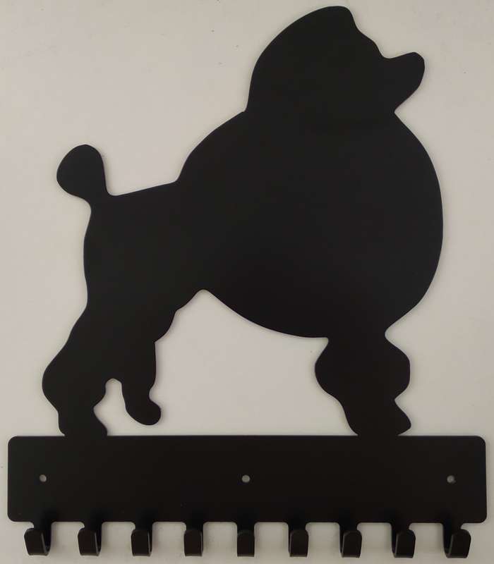 Eboy Steel Poodle Key Rack or Leash Hanger - 9 Hooks - Black