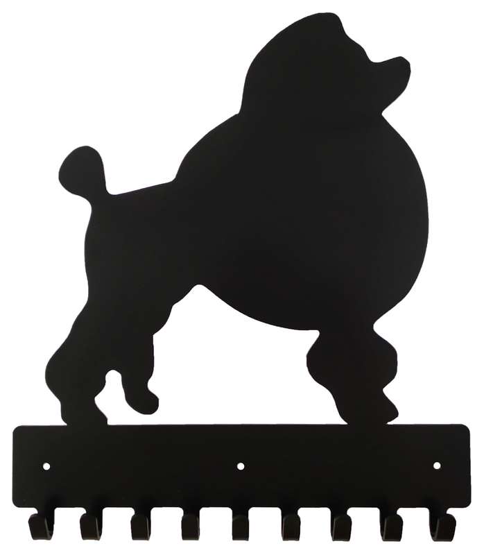 Eboy Steel Poodle Key Rack or Leash Hanger - 9 Hooks - Black