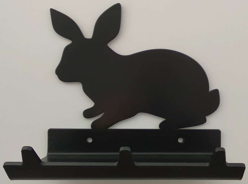 Eboy Steel Rabbit Key Rack with Tray - 3 Hooks - Black