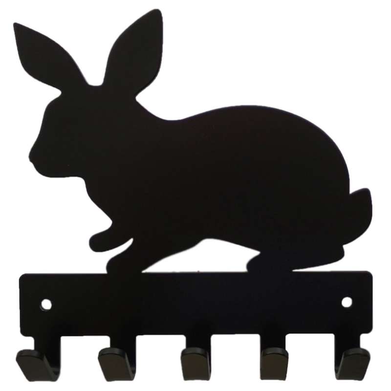 Eboy Steel Rabbit Key Rack or Leash Hanger - 5 Hooks - Black