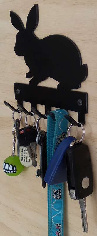 Eboy Steel Rabbit Key Rack or Leash Hanger - 5 Hooks - Black
