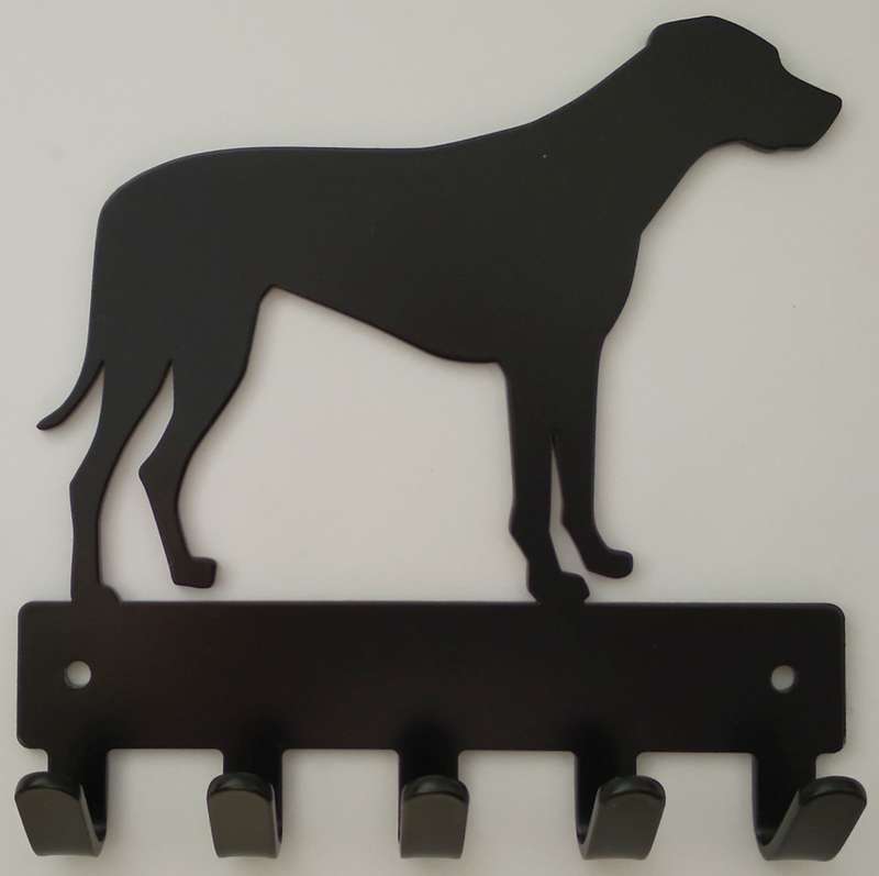 Eboy Steel Ridgeback Key Rack or Leash Hanger - 5 Hooks - Black