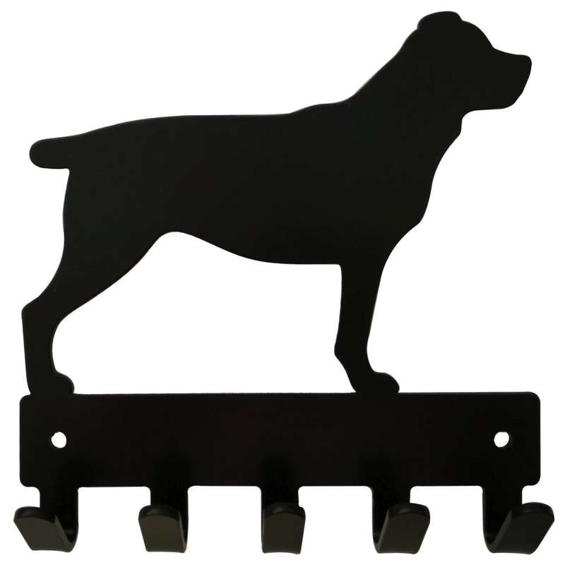Eboy Steel Rottweiler Key Rack or Leash Hanger - 5 Hooks - Black