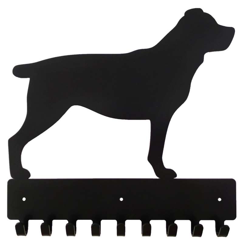 Eboy Steel Rottweiler Key Rack or Leash Hanger - 9 Hooks - Black