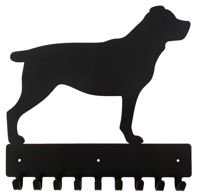 Eboy Steel Rottweiler Key Rack or Leash Hanger - 9 Hooks - Black
