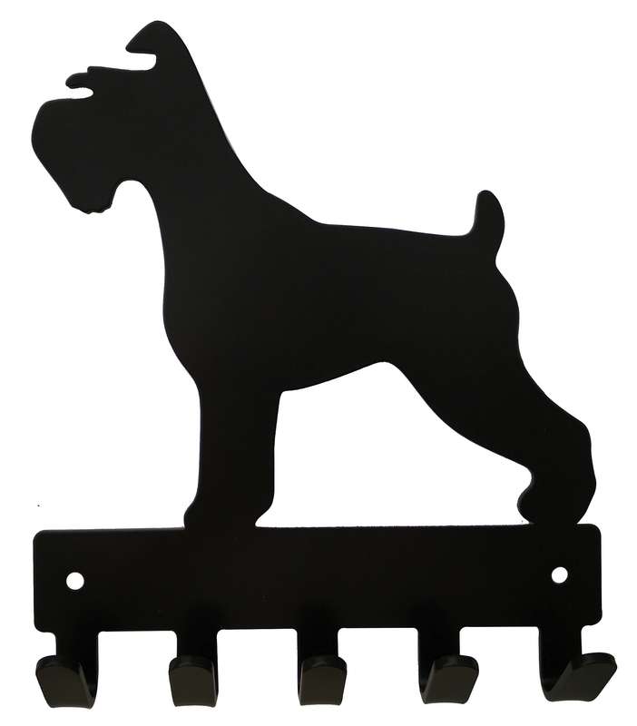 Eboy Steel Schnauzer Key Rack or Leash Hanger - 5 Hooks - Black