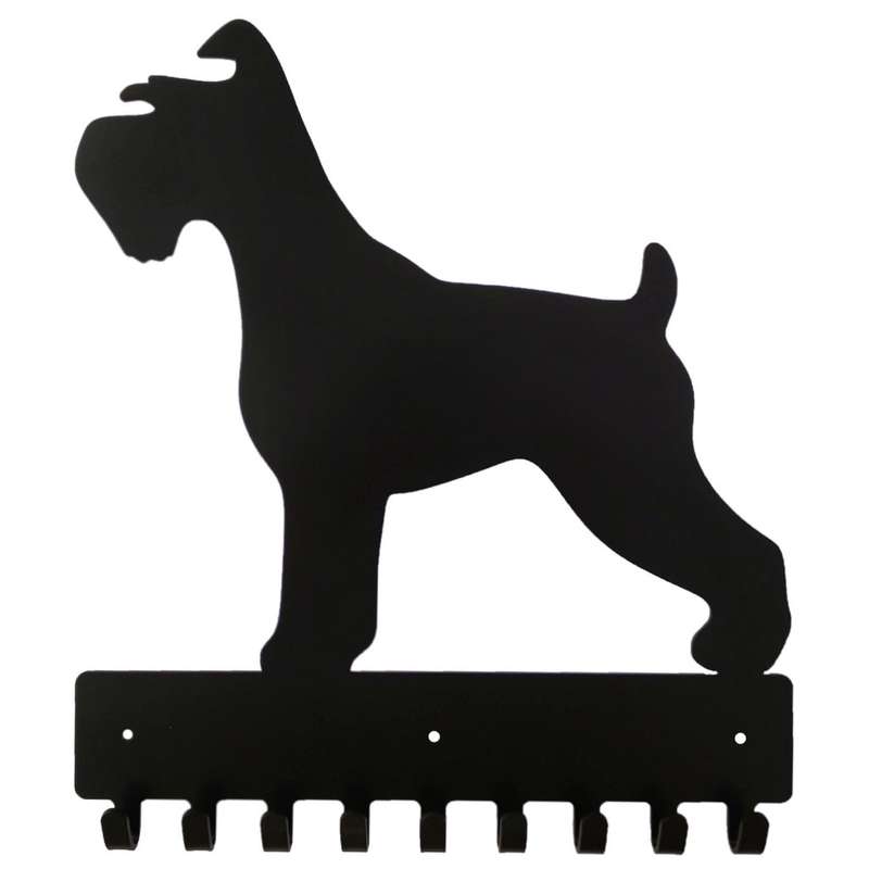 Eboy Steel Schnauzer Key Rack or Leash Hanger - 9 Hooks - Black