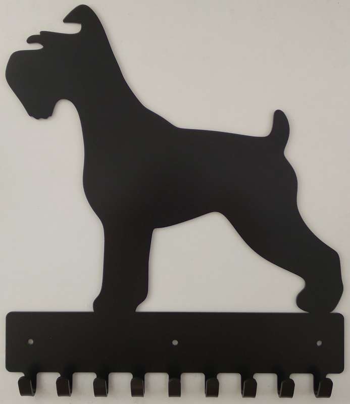 Eboy Steel Schnauzer Key Rack or Leash Hanger - 9 Hooks - Black
