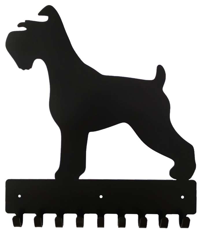 Eboy Steel Schnauzer Key Rack or Leash Hanger - 9 Hooks - Black