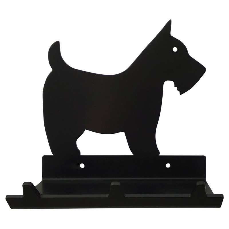 Eboy Steel Scottish Terrier Key Rack with Tray - 3 Hooks - Black