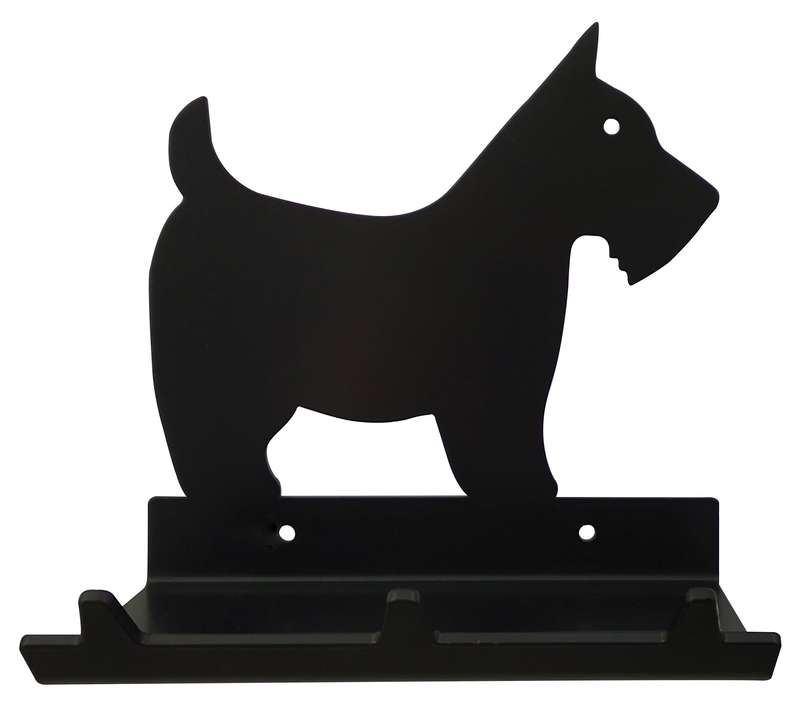 Eboy Steel Scottish Terrier Key Rack with Tray - 3 Hooks - Black