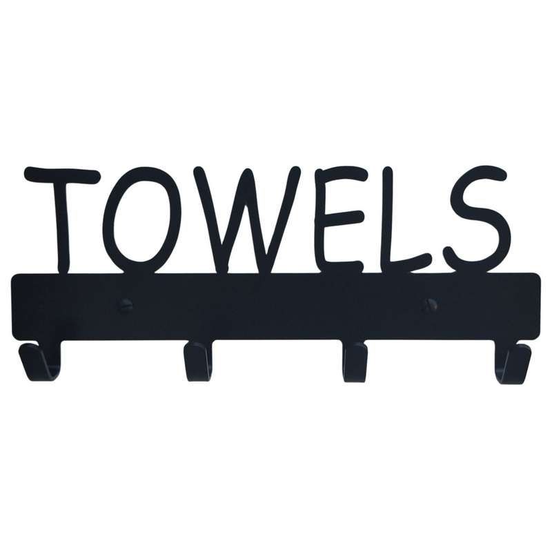 Eboy Steel Towels & Bath Robes Rack - 4 Hooks - Black