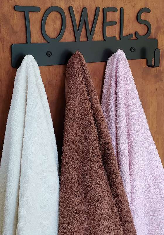 Eboy Steel Towels & Bath Robes Rack - 4 Hooks - Black