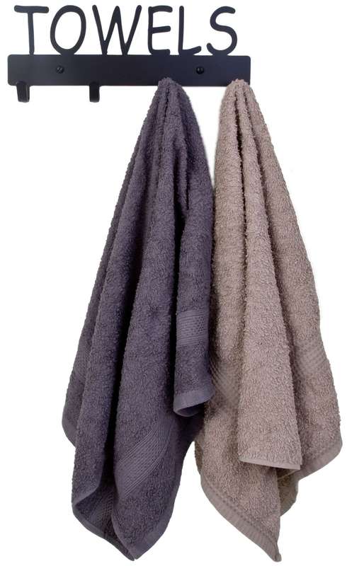 Eboy Steel Towels & Bath Robes Rack - 4 Hooks - Black