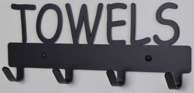 Eboy Steel Towels & Bath Robes Rack - 4 Hooks - Black