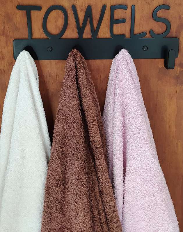 Eboy Steel Towels & Bath Robes Rack - 4 Hooks - Black