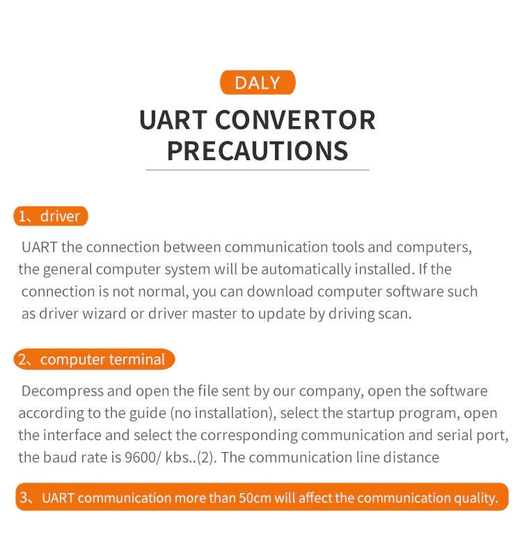 Daly Smart BMS Accessory - 6Pin UART Converter