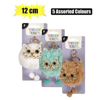 Keychain With Ball & Brush Astd Col 7Cm