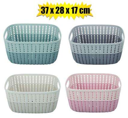 Basket Pl Pointy 28X38X18Cm 15L W/Lid