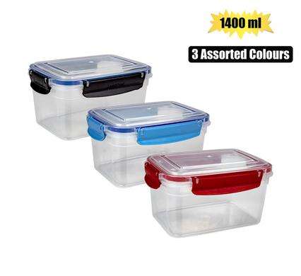Container Clear 3Pce Rect 750Ml