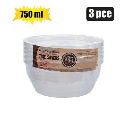 Container Clear 4Pce 250Ml Round 4Cm H
