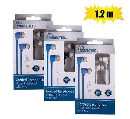 EARPHONES WITH MIC 1.2mx0.03mm