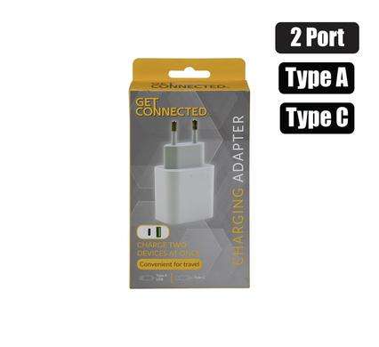 Usb Plug-Adaptor 2 Ports Type A + Type C