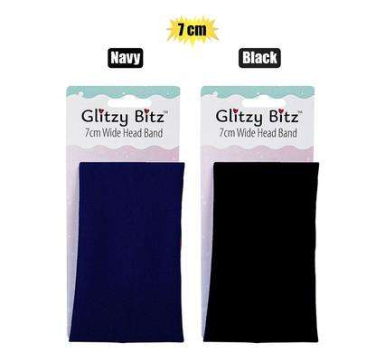 Hair Band 7Cm Wide Black/Navy