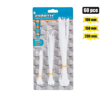 Cable-Ties 100/150/200Mm Wht 60'S Zenith