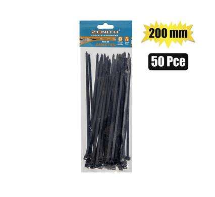 Cable-Ties 4.8X200Mm Black 50'S   Zenith