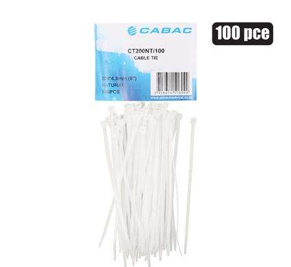 Cable-Ties 4.8X200Mm White 100'S    Bulk