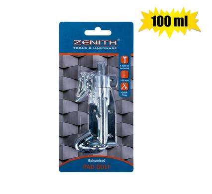 Pad-Bolt Galv 100Mm+Screws        Zenith