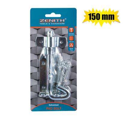 Pad-Bolt Galv 150Mm+Screws        Zenith