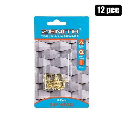 Cup-Hooks Brass-Pl 20Mm 12Pce     Zenith