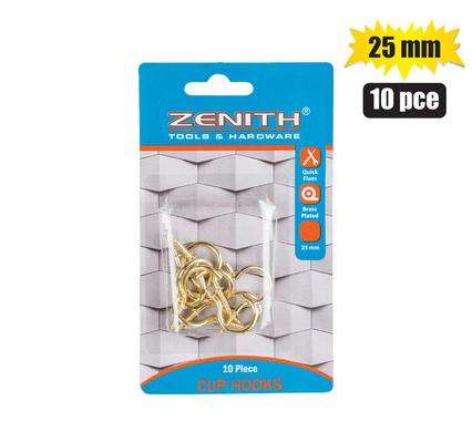 Cup-Hooks Brass-Pl 25Mm 10Pce     Zenith