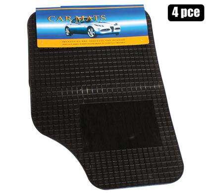 Car Mat Set Rubber 4Pce Back+Front