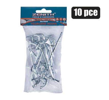 Pegboard-Hooks Single-Prong  75Mm Pkt-10