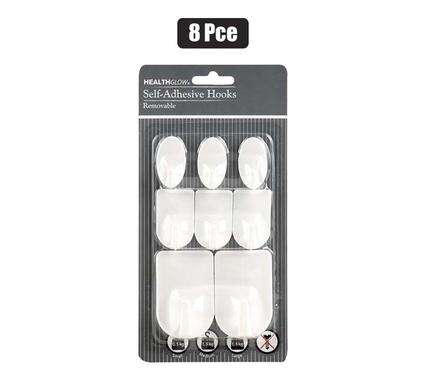 Hook Pl Self Adhesive Asstd 8Pce