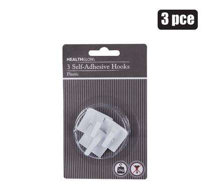 Hook Pl Adhesive Square 3Pce
